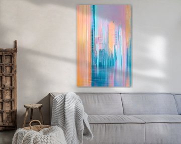 Futuristic city in pastel colours by Poster Art Shop