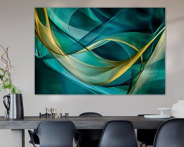 Futuristische golven van kleur van Poster Art Shop