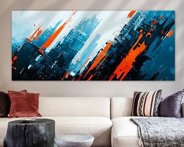 Futuristisch stadslandschap in blauw