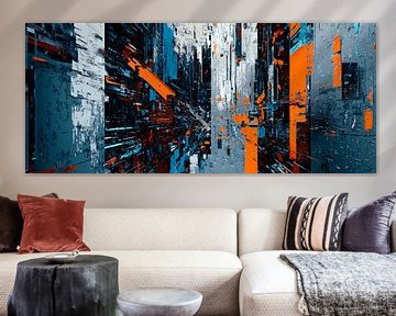 Futuristisch stadslandschap in 3D van Poster Art Shop