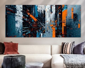 Futuristisch stadslandschap in 3D van Poster Art Shop