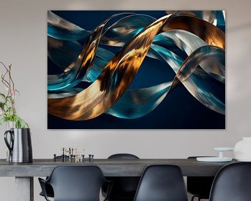 Futuristische golven van metaal en licht van Poster Art Shop