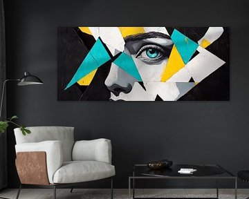 Geometric eye art in colour by Poster Art Shop