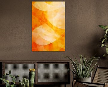 Bright orange wave pattern by Poster Art Shop