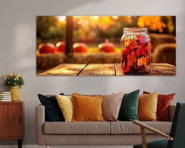 Herbstliche Dekoration im Einmachglas von Poster Art Shop
