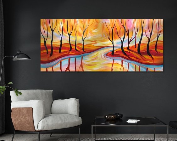 Voorbeeld van het werk in een kamer