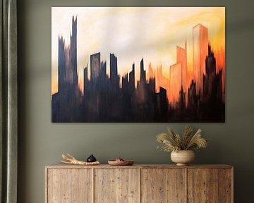 High-rise silhouette in the sunset by Poster Art Shop
