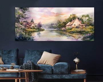 Idyllic landscape by the water by Poster Art Shop