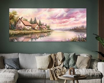 Paysage idyllique au bord du lac sur Poster Art Shop