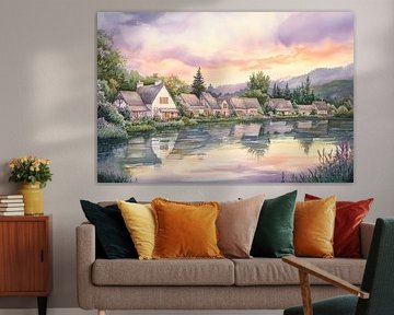 Paysage idyllique au bord du lac sur Poster Art Shop