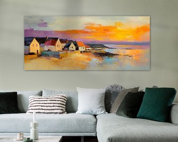 Idyllische zonsondergang aan zee van Poster Art Shop