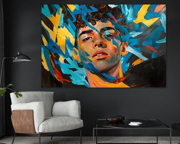 Creative portrait of a young man by Poster Art Shop