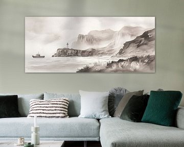 Coastal landscape with lighthouse by Poster Art Shop