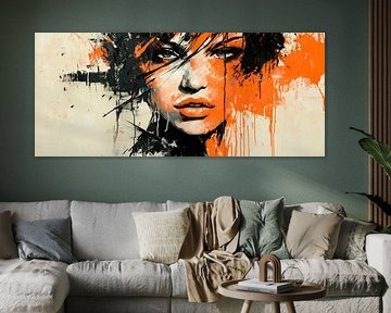 Artistic portrait with splashes of colour by Poster Art Shop