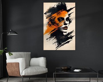 Kunstige portretmix in kleuren