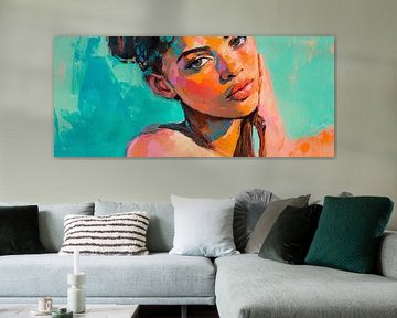 Lively portrait painting of a woman by Poster Art Shop