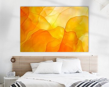 Vibrant orange wave pattern by Poster Art Shop