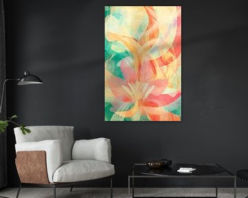 Levendige aquarelbloemen in pasteltinten van Poster Art Shop