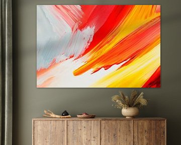 Bright explosion of colour in red and yellow by Poster Art Shop