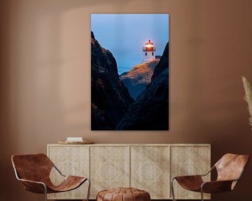 Lighthouse at dusk by Poster Art Shop