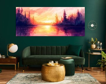 Magischer Sonnenuntergang am See von Poster Art Shop