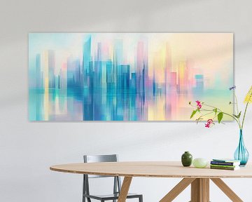 Modern skyline in soft colours by Poster Art Shop