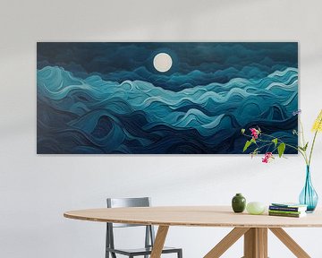 Mondschein über ruhigen Wellen von Poster Art Shop