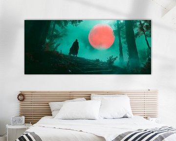 Mysterieus figuur in het maanlicht van Poster Art Shop