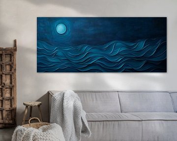 Night sea with full moonlight by Poster Art Shop
