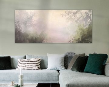 Nevelig boslandschap in het ochtendlicht van Poster Art Shop
