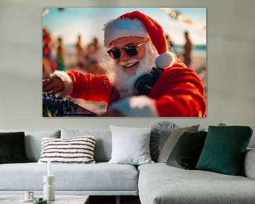 Father Christmas organising a party by Poster Art Shop