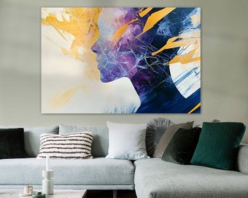 Profile of a woman in bright colours by Poster Art Shop