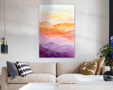 Gentle mountain landscape in pastel colours by Poster Art Shop