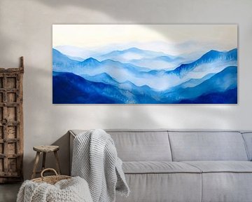 Soft blue tones over a mountain landscape by Poster Art Shop