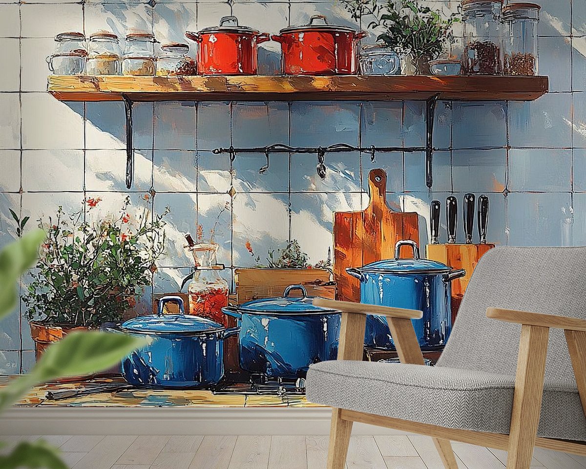 Voorbeeld van het werk in een kamer