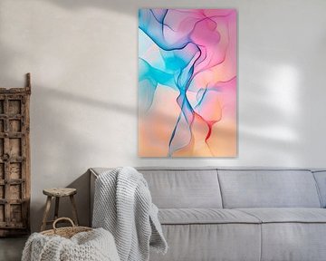Zachte lagen van kleur in beweging van Poster Art Shop