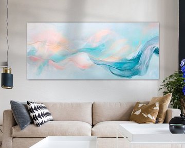 Zachte golven van kleur in pasteltinten van Poster Art Shop