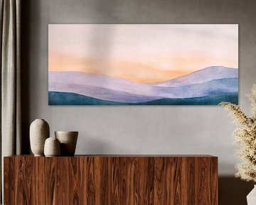 Zachte heuvels in pastellicht van Poster Art Shop