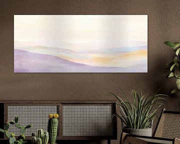 Glooiende heuvels in pastelkleurig licht van Poster Art Shop