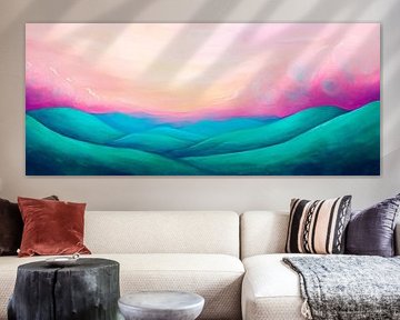 Douces collines au lever du soleil sur Poster Art Shop
