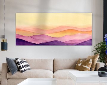 Glooiende heuvels in pastelkleuren van Poster Art Shop