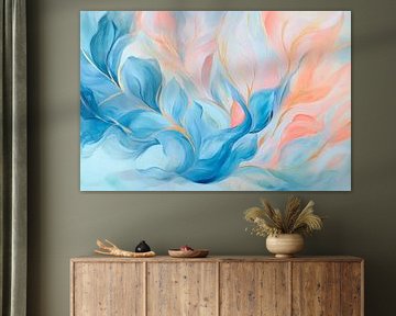 Soft pastel colours and watercolour textures by Poster Art Shop
