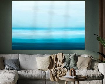 Zachte golven in een spel van blauwe kleuren van Poster Art Shop