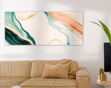 Zachte golven in pastelkleuren van Poster Art Shop