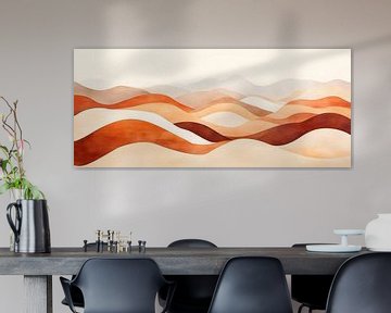 Zachte golven in aardetinten van Poster Art Shop