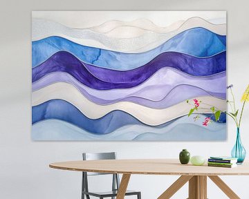 Gentle waves in blue and white by Poster Art Shop