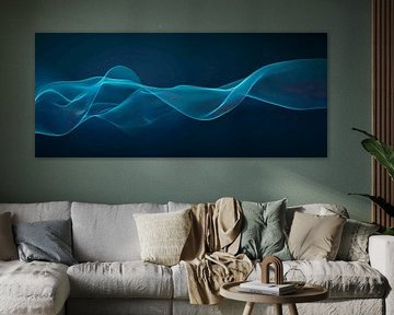 De douces vagues en bleu et noir sur Poster Art Shop
