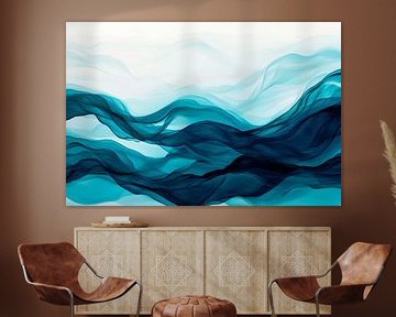 Gentle waves in blue colour tones by Poster Art Shop