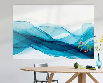 Gentle blue waves in a play of light by Poster Art Shop