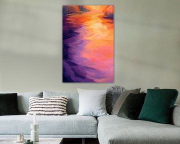 Glinsterend wateroppervlak in het avondlicht van Poster Art Shop